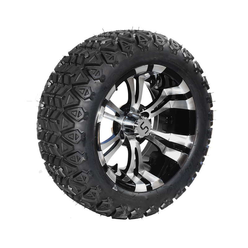 기계가공된 해설 검은 14 인치 골프 카트는 22x10-14 All Terrain 점을 움직이고 지치게 합니다