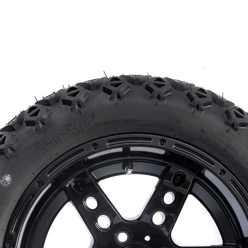 점 14 인치 골프 카트 바퀴 및 타이어 22x10-14 All Terrain 해설은 6개 스포크를 검게합니다