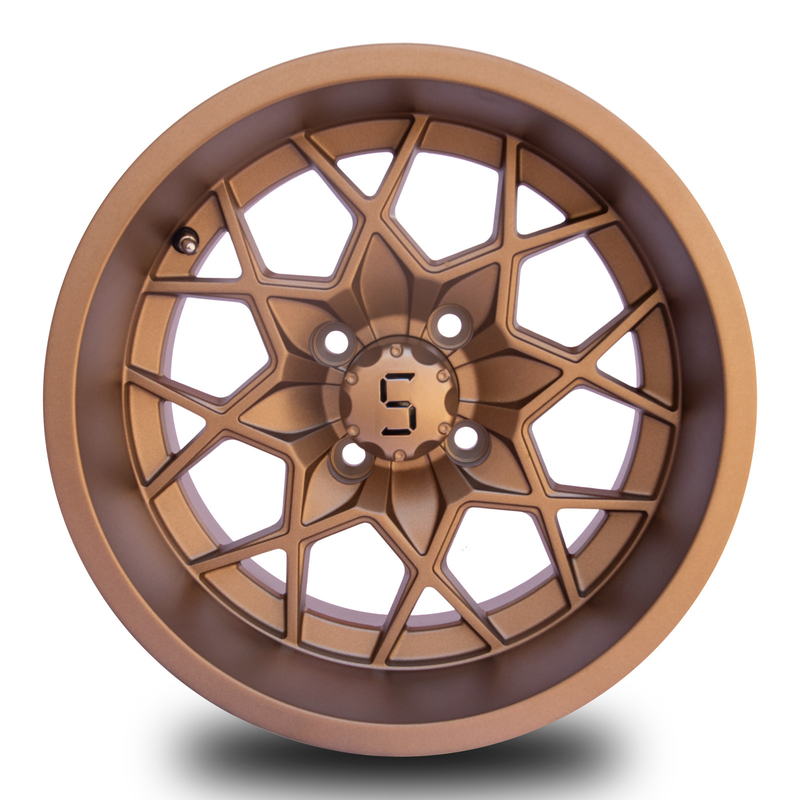 12 / 14 인치 브론즈 골프 카트 알루미늄은 4X4 볼트 패턴 -25 ET 101.6 PCD를 움직입니다
