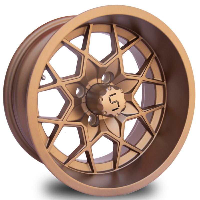 12 / 14 인치 브론즈 골프 카트 알루미늄은 4X4 볼트 패턴 -25 ET 101.6 PCD를 움직입니다