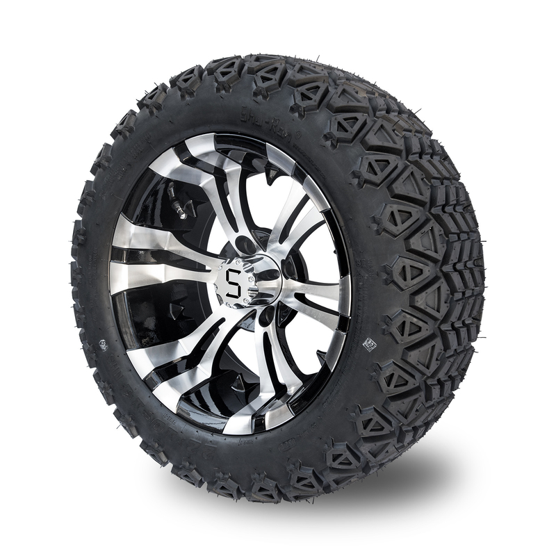 기계가공된 해설 검은 14 인치 골프 카트는 22x10-14 All Terrain 점을 움직이고 지치게 합니다