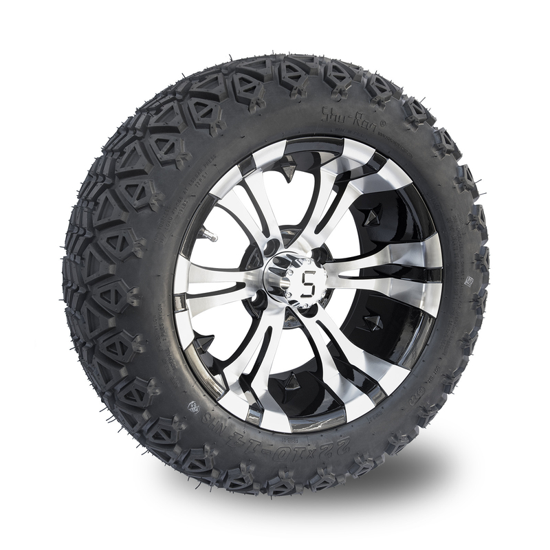기계가공된 해설 검은 14 인치 골프 카트는 22x10-14 All Terrain 점을 움직이고 지치게 합니다