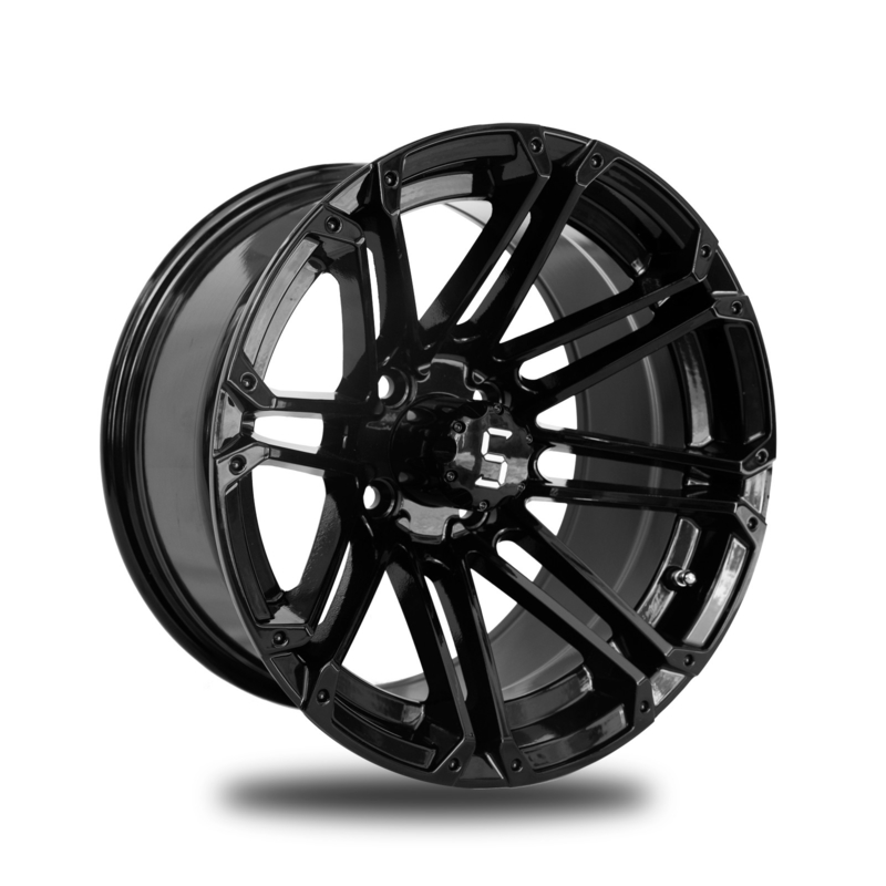 12x7 골프 카트 림은 검은 알루미늄 합금 림 4x4 볼트 패턴 101.6 PCD에 광택을 냅니다