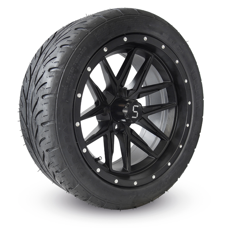 215/40R 15인치 골프 카트 매트 블랙 휠과 타이어 설치가 쉽다