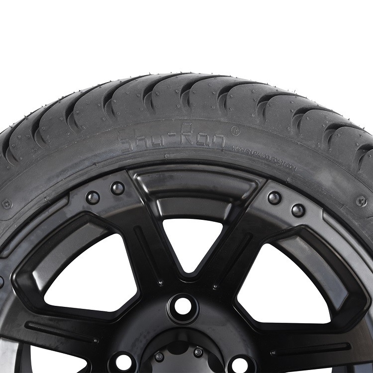 평가된 골프 카트 12 인치 무광택 검정색 바퀴와 215/35-12 거리 타이어 4x4 볼트 패턴 점